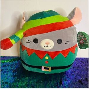 Squishmallows Misty Mouse with Green Elf Outfit
